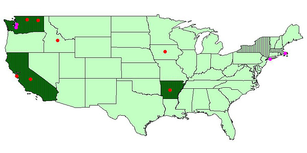 NatureTracker USA map