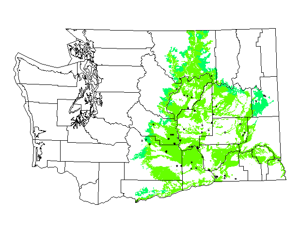 Short-horned lizard range map