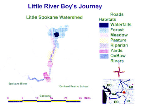 Map of the Little Spokane Watershed